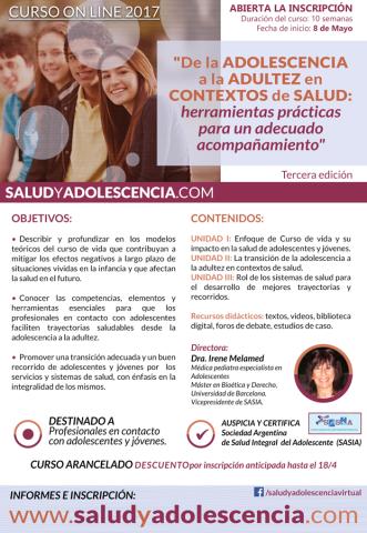 III Curso Virtual De la adolescencia a la adultez en contextos de salud: herramientas prácticas para un adecuado acompañamiento