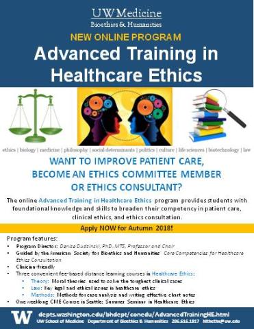 Propuesta educativa en línea en inglés - Advanced Training in Health Care Ethics 