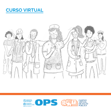 Ilustración de un grupo de personal de salud 